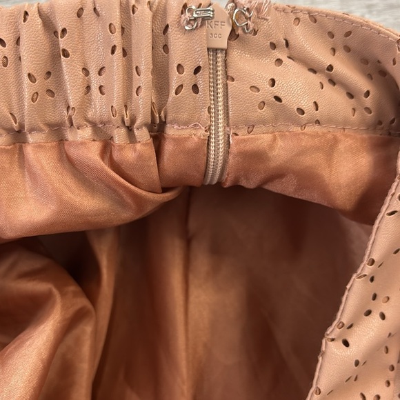 Faux leather Anthropologie skirt Sz 8 windowpane above knee Sunday in Brooklyn - Picture 9 of 9